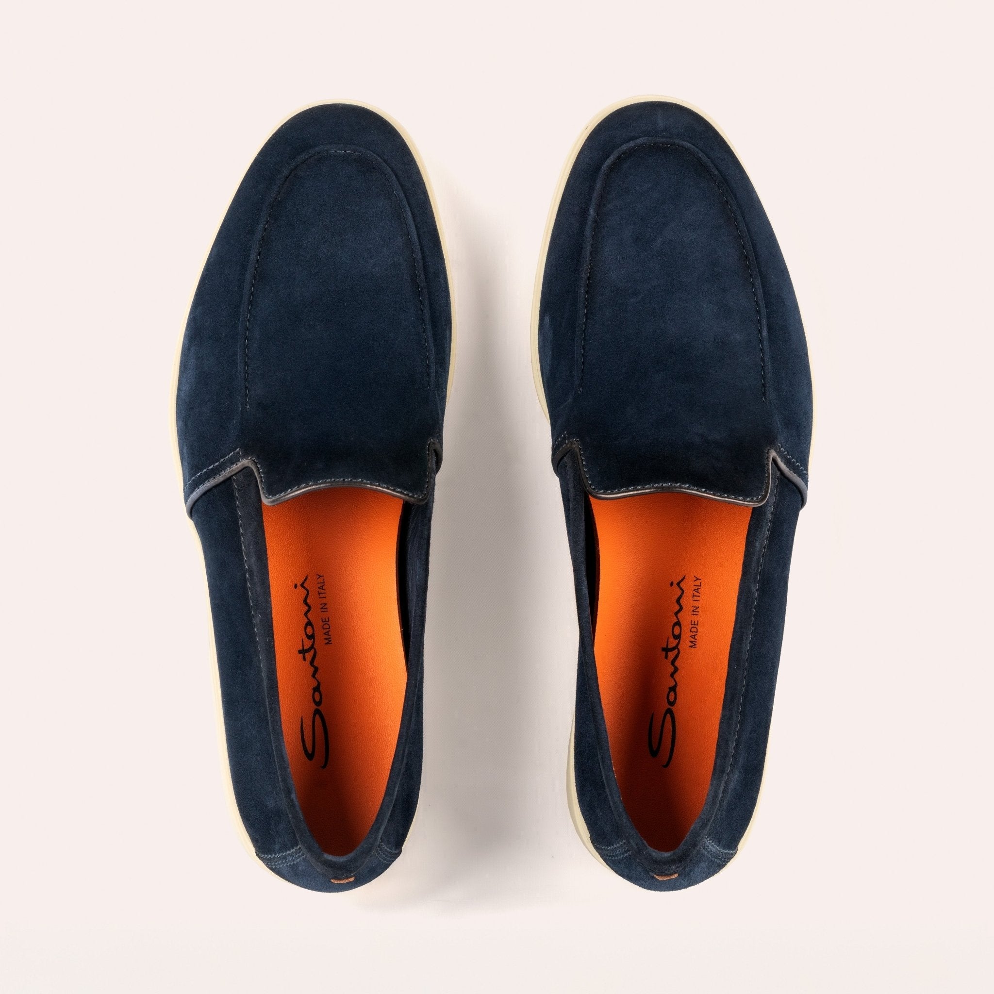 Men's blue suede Summer loafer - Mandelli UK