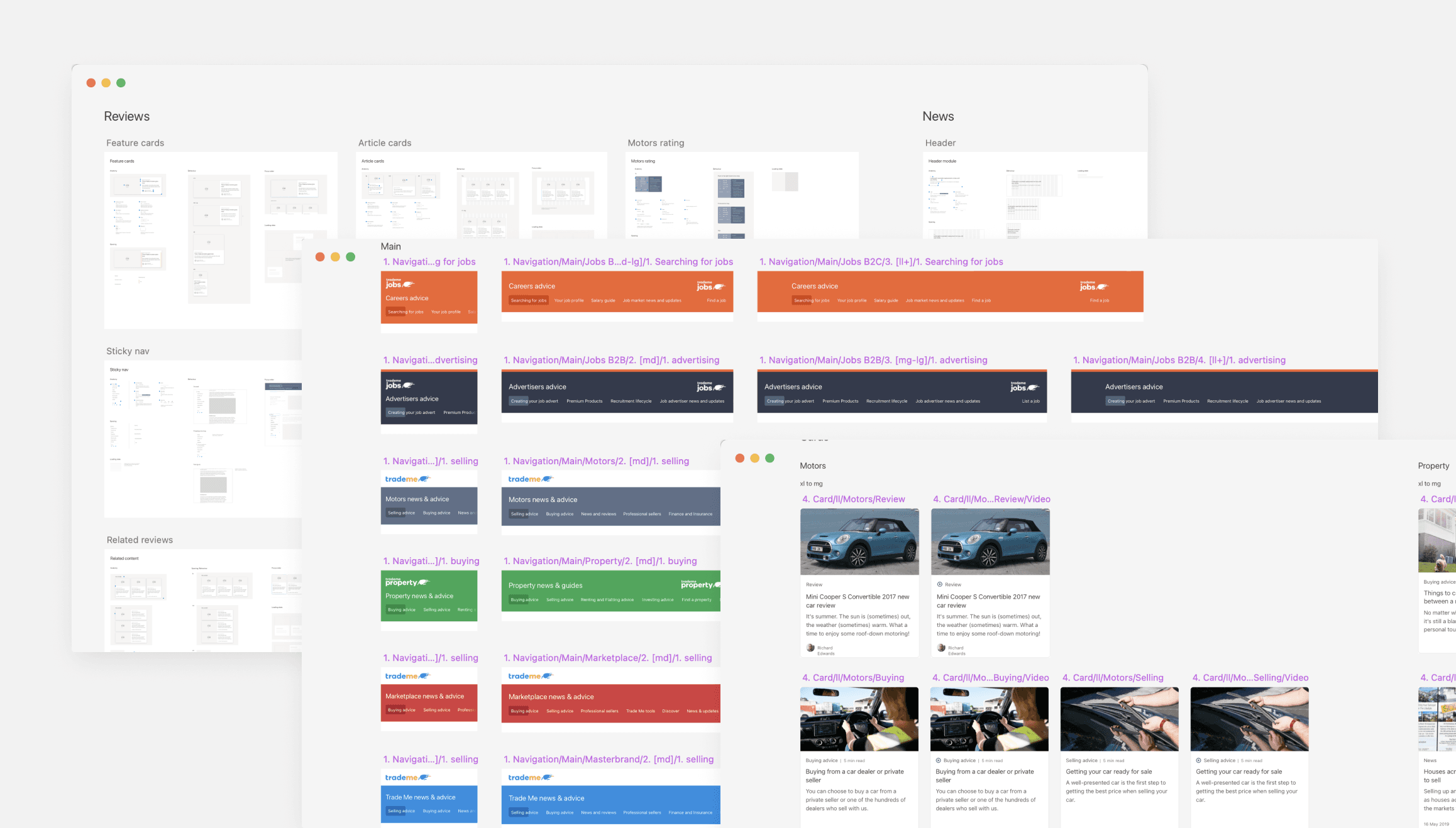 Screenshots of different user testing sessions to understand the accessibility of side panels