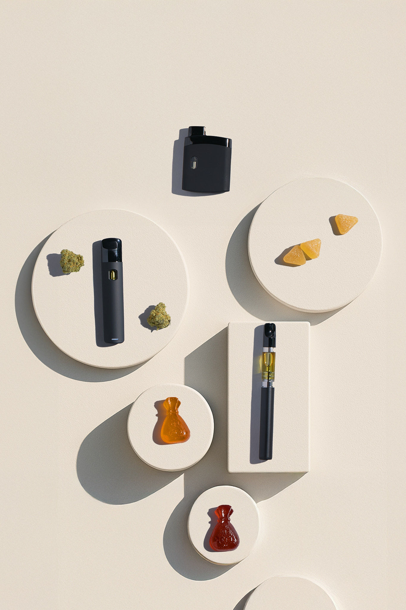 Woman with red hair covering mouth with hair