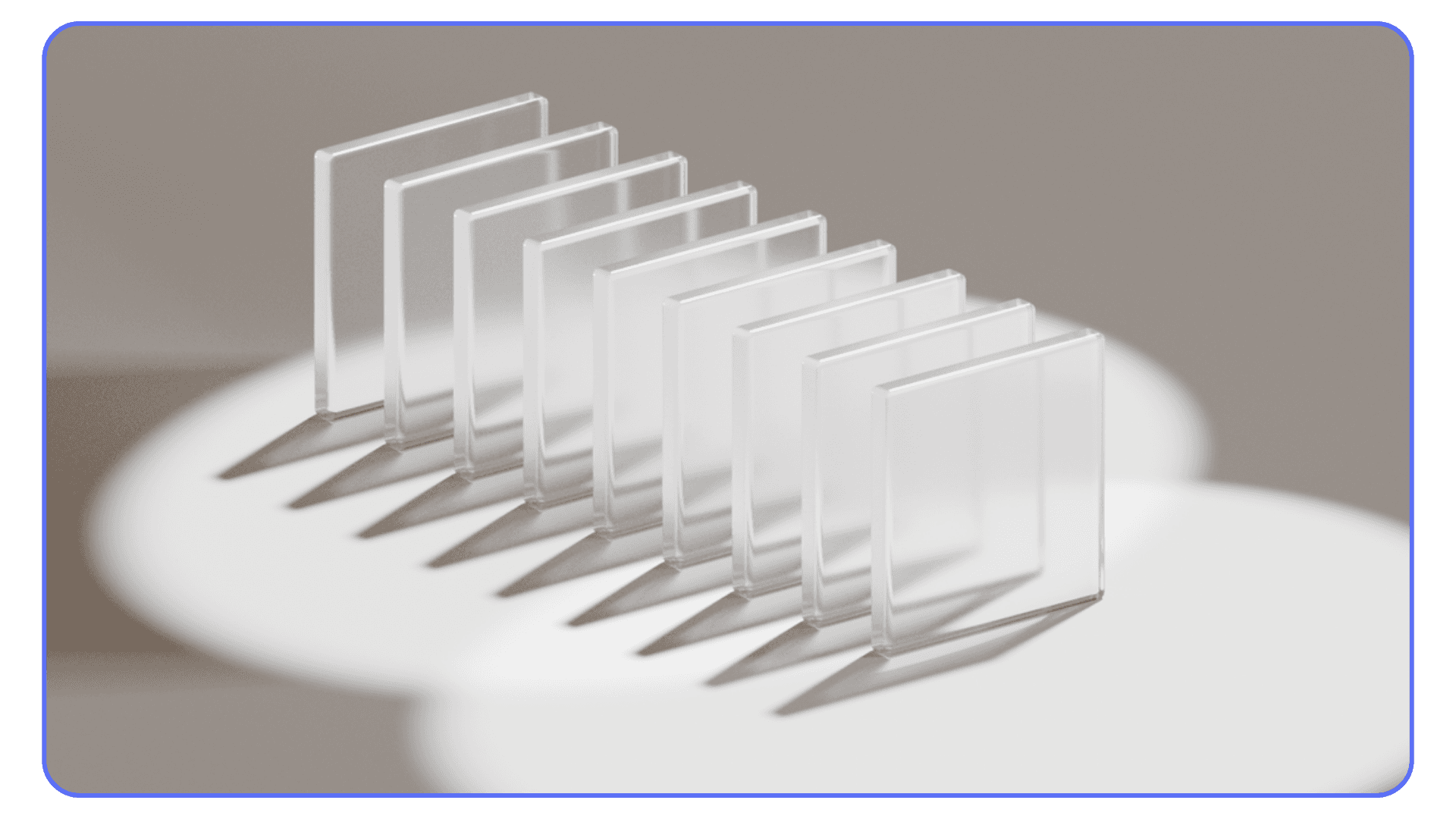 Blender Cycles render of transparent glass panels demonstrating light bounces and shadow softness