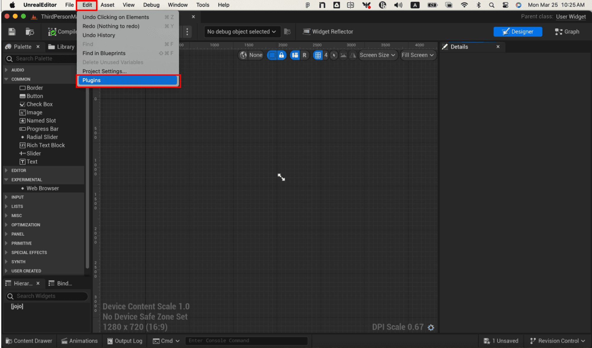 Select Plugins from the Edit menu.