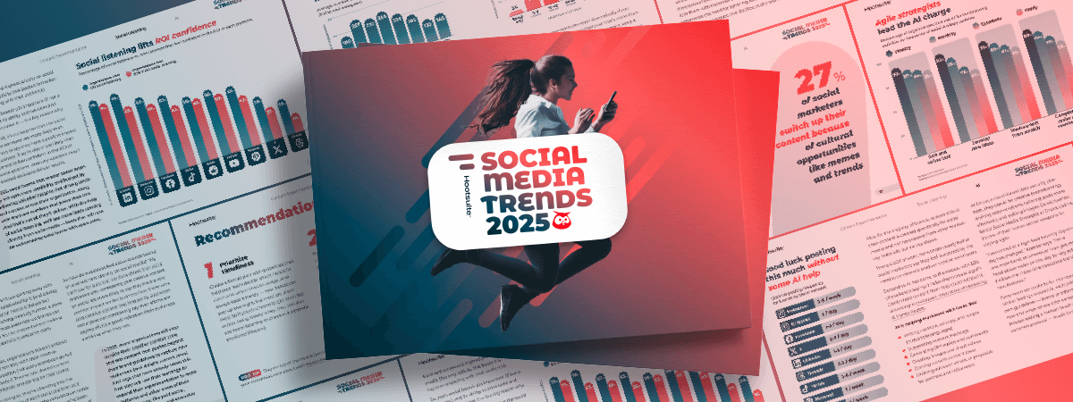 Cover of the Trends report with data in the background