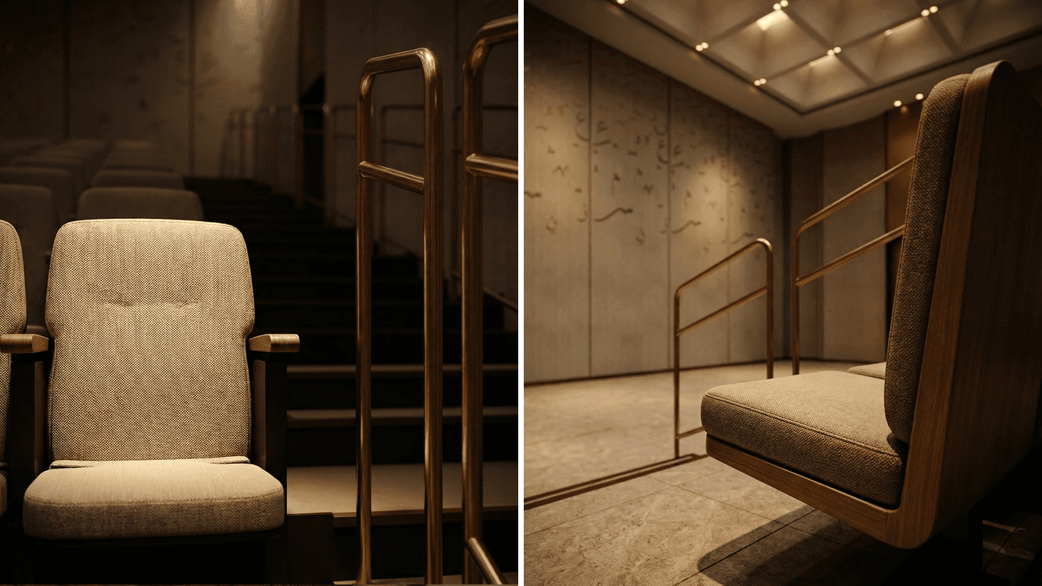 Interior render lecture hall vignette