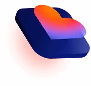 Logotipo Lovable com formato de coração em cores gradientes, sobre um fundo circular.