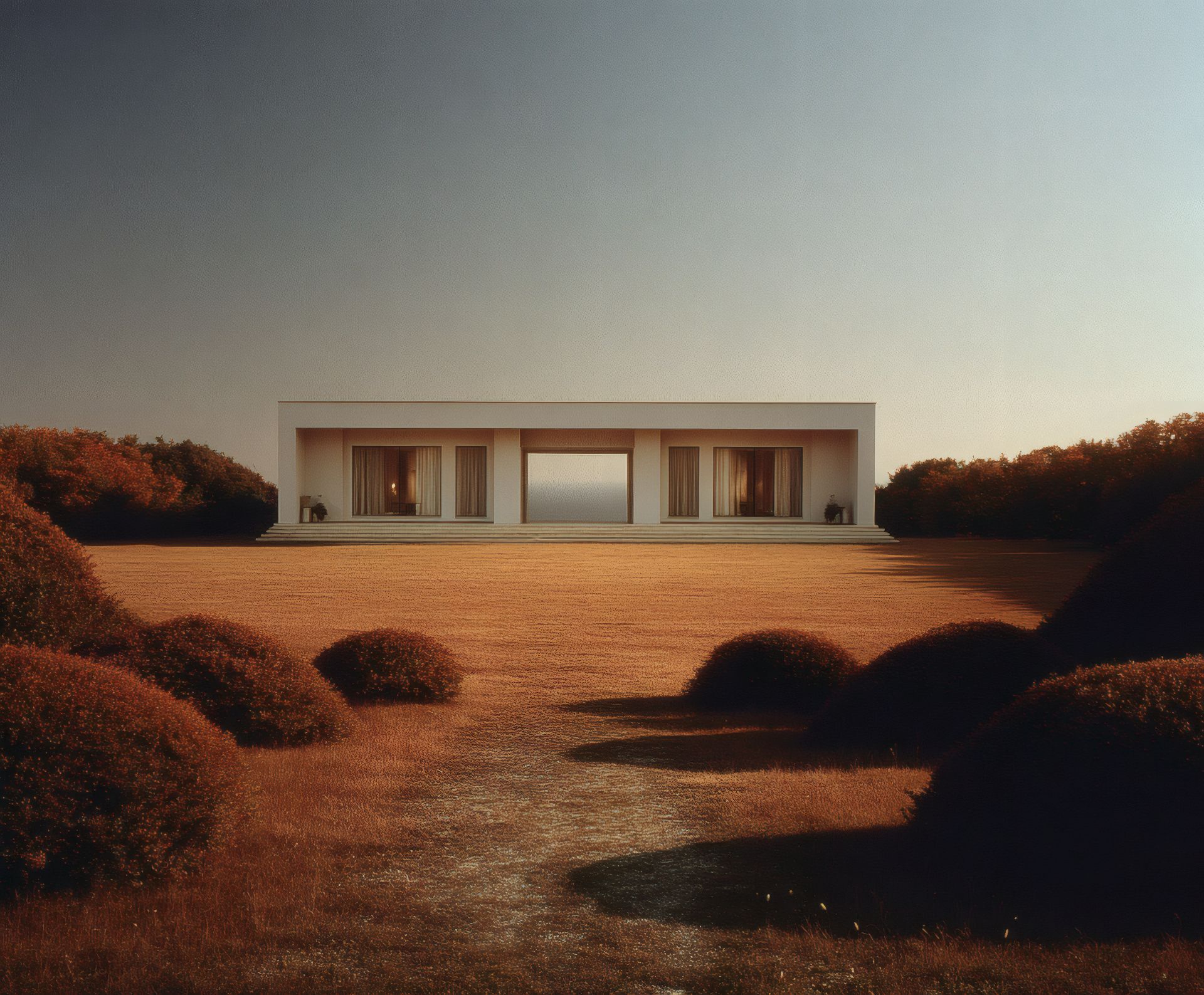 Modern House at Dusk