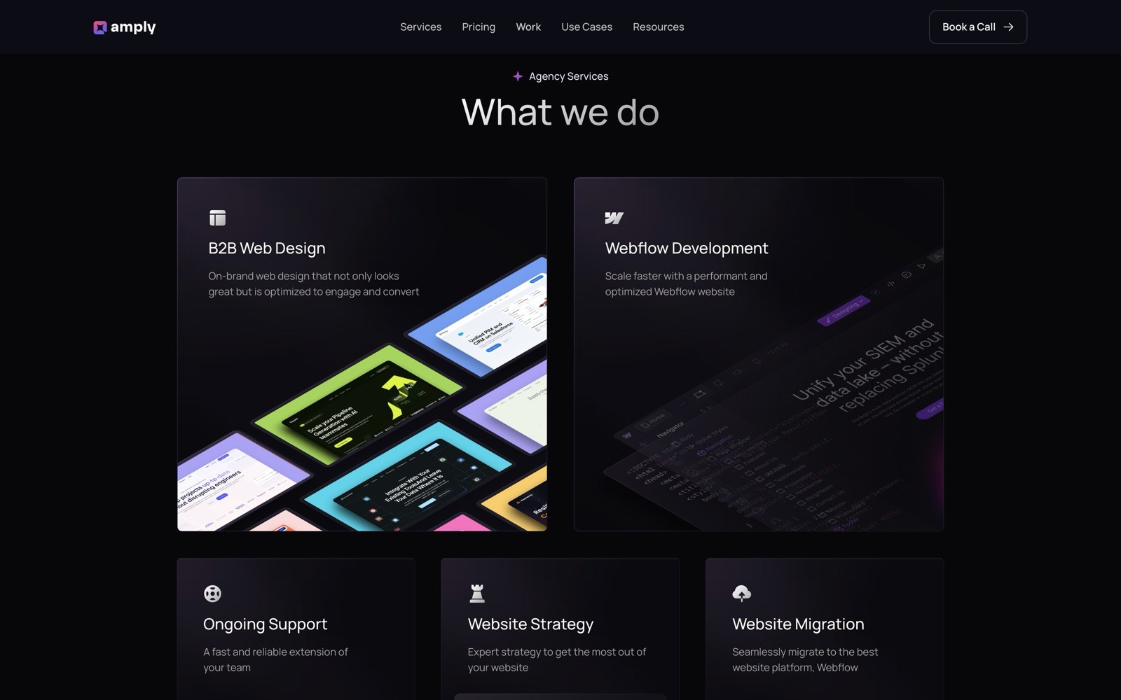 Amply Hero Services section screenshot