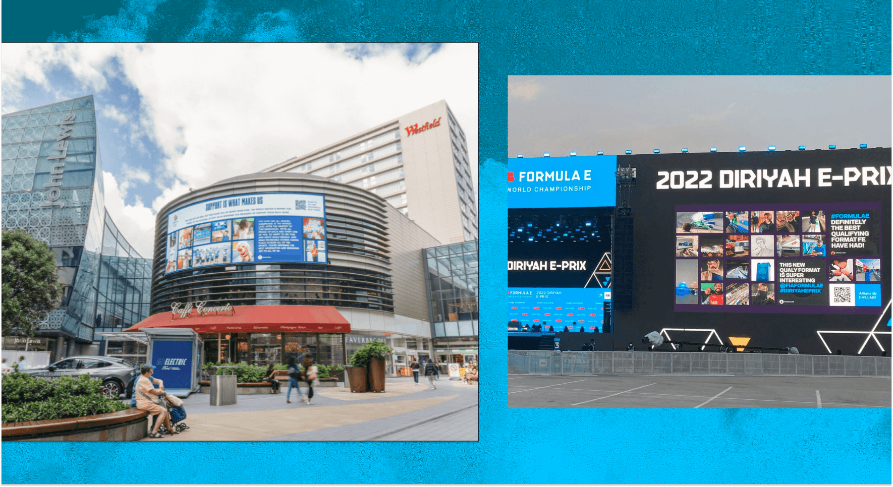 Team GB and Formula E Display examples