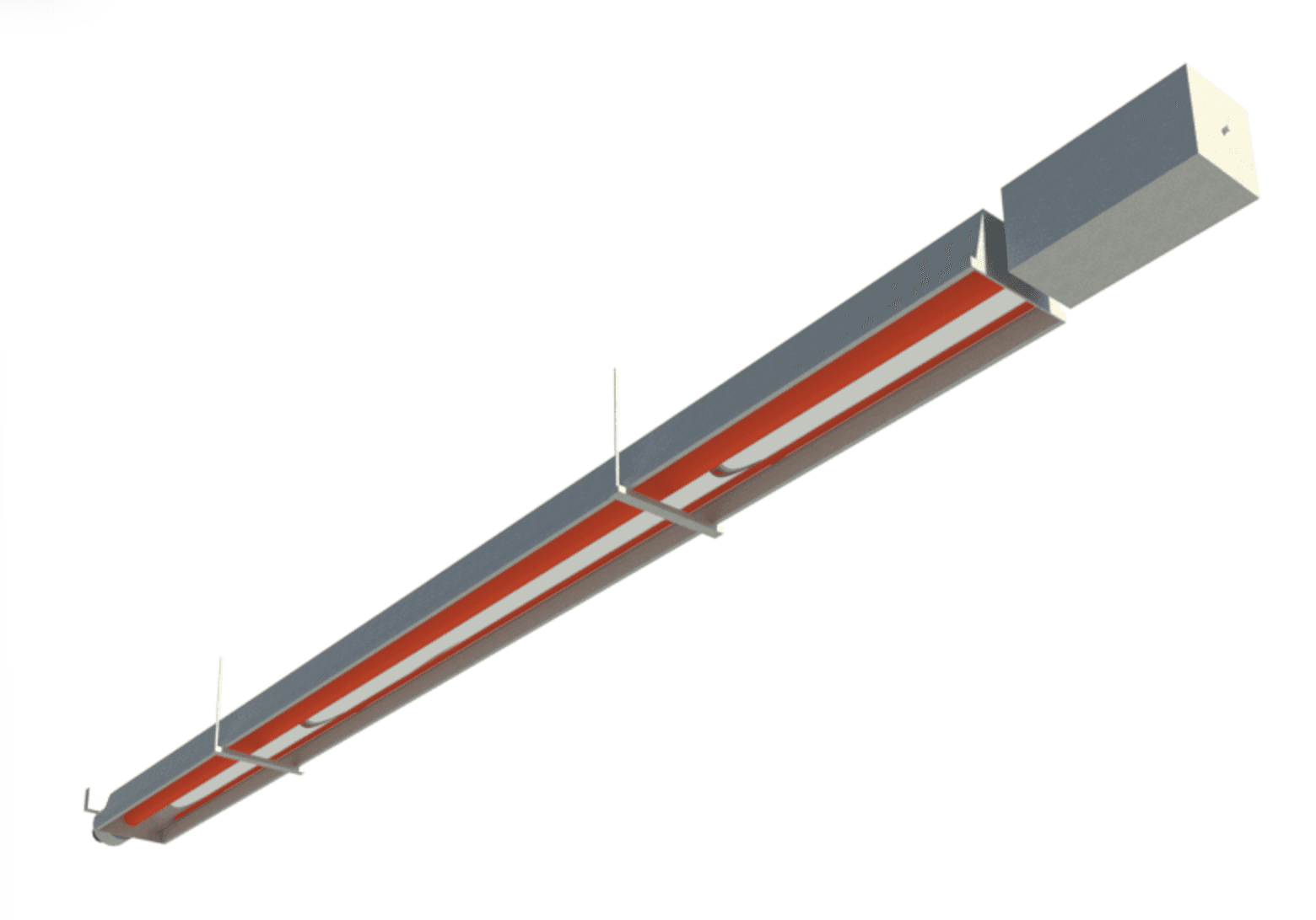 L-Shaped radiant tube heater.