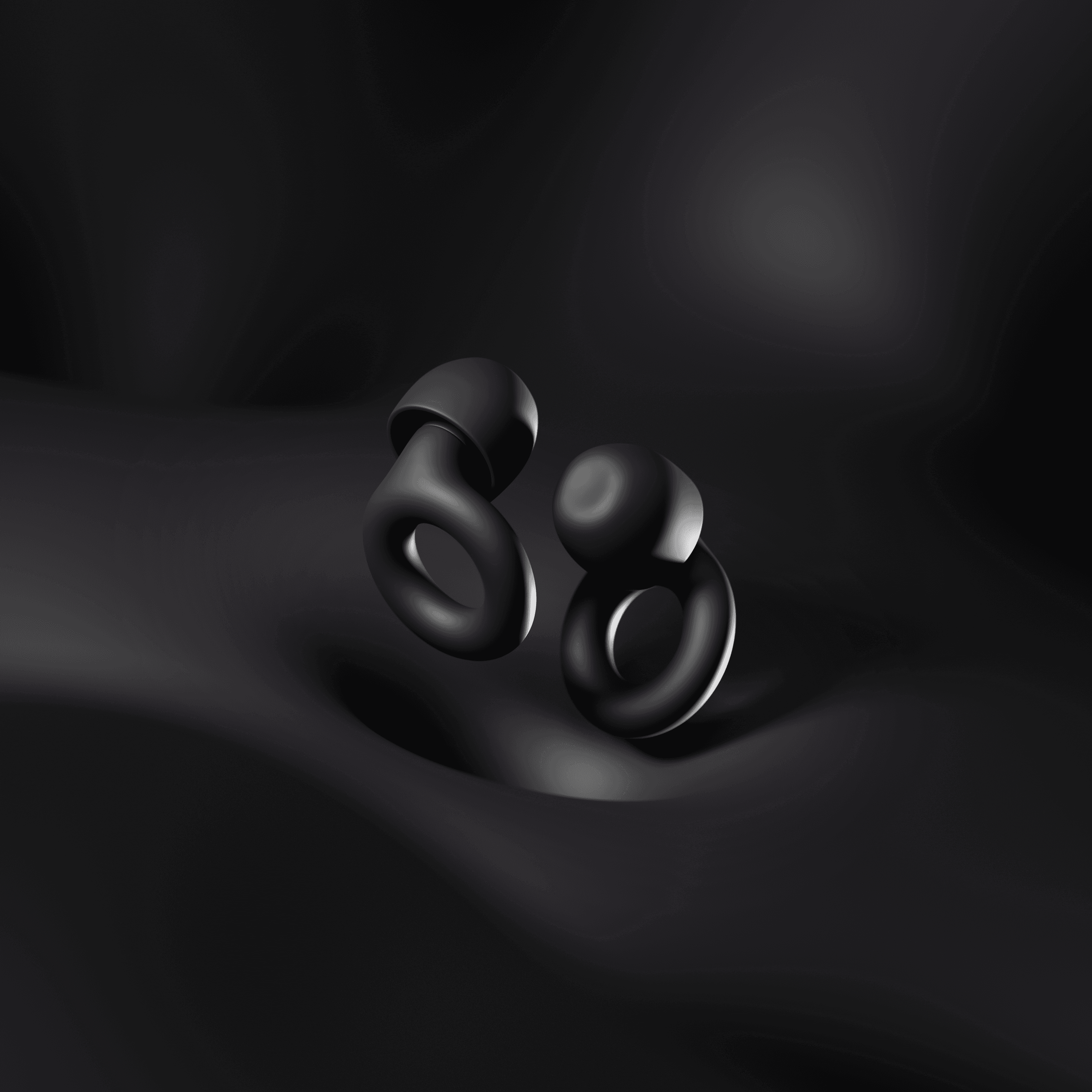 Quiet 2 Loop earplug on black silk