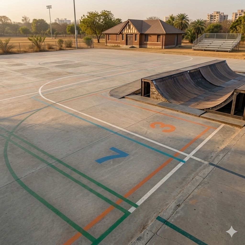 Skating Rink drone shot