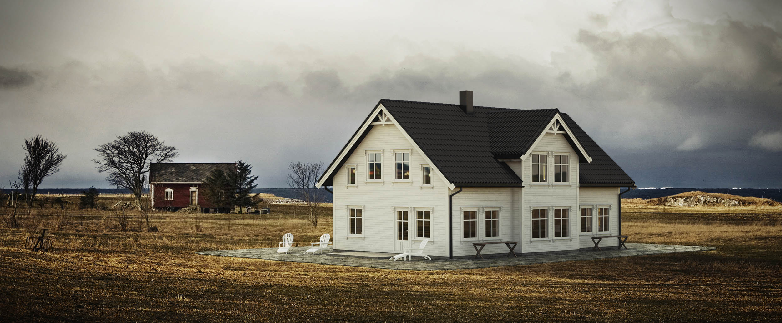 Contemporary kitchen Arch Vis - 3d Visualization scene.
