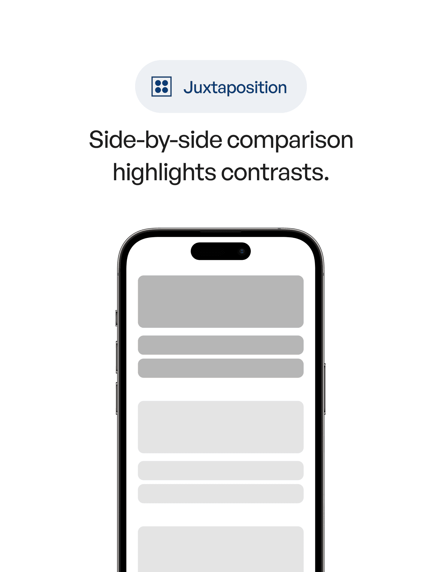 Juxtaposition example in UI design