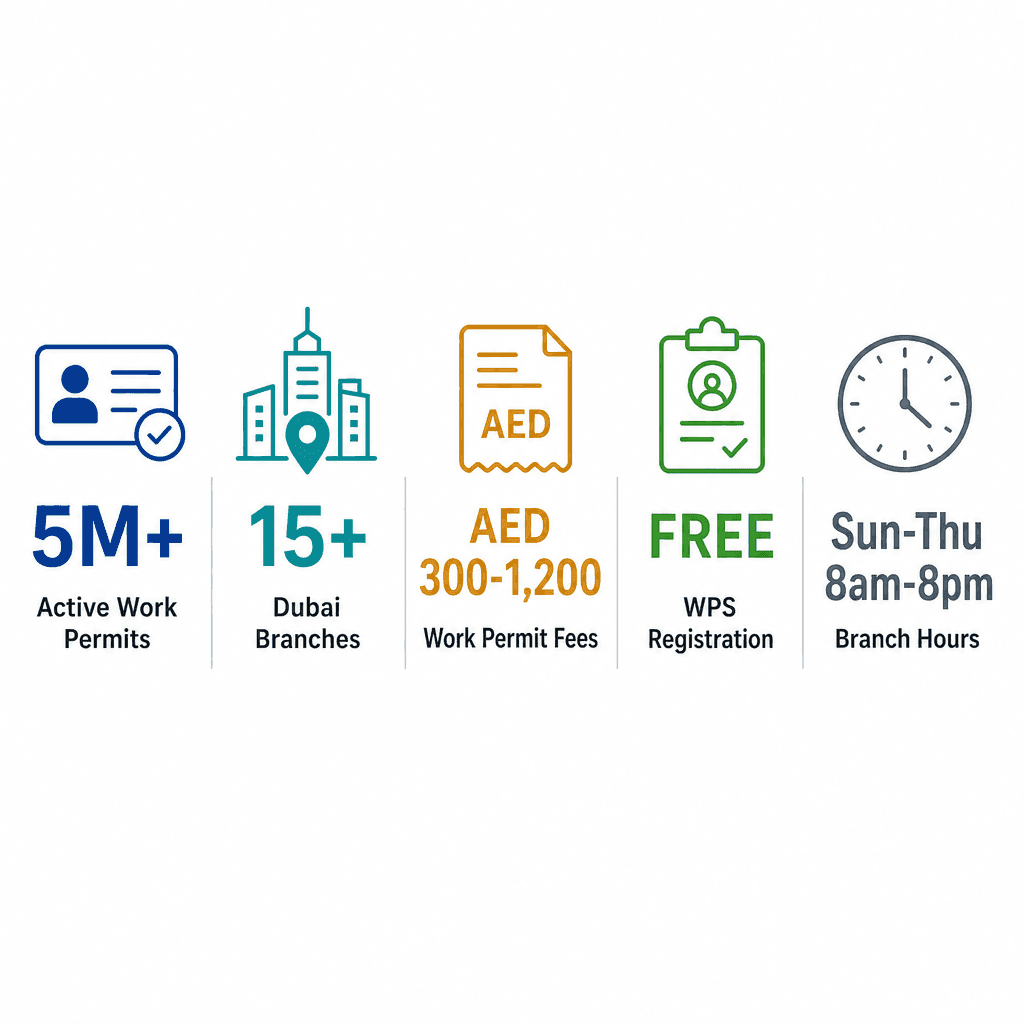 Infographic: Tasheel Centre Dubai - MOHRE Services, Locations and Complete Guide