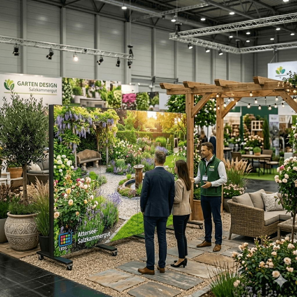 LED Wand auf Gartendesign-Messe