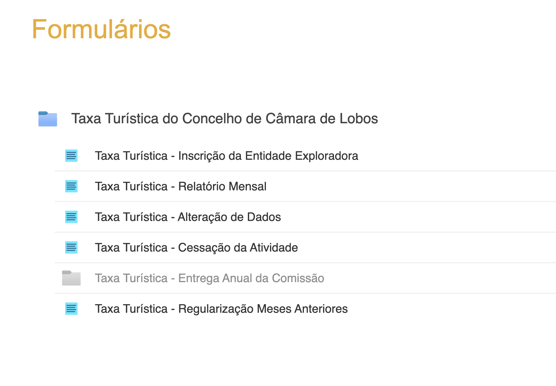 Tourist Tax Camara de Lobos formularious