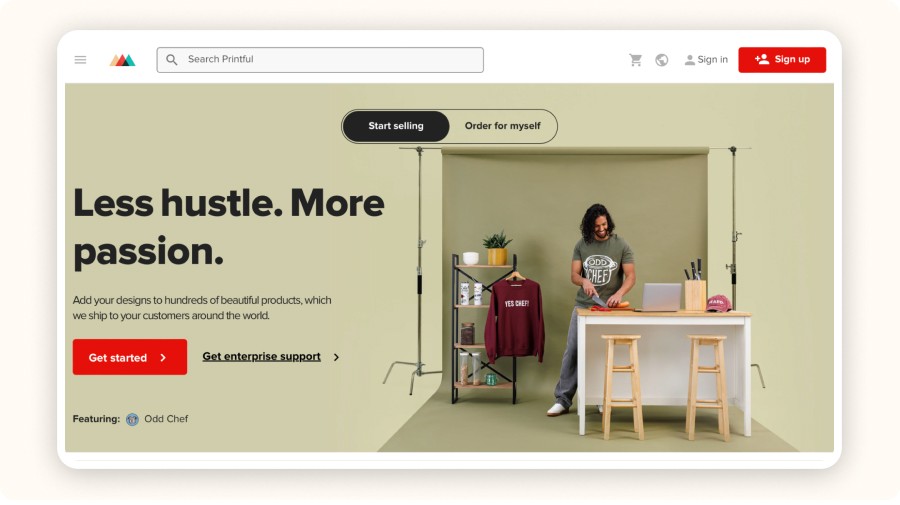  Page d’accueil Printful