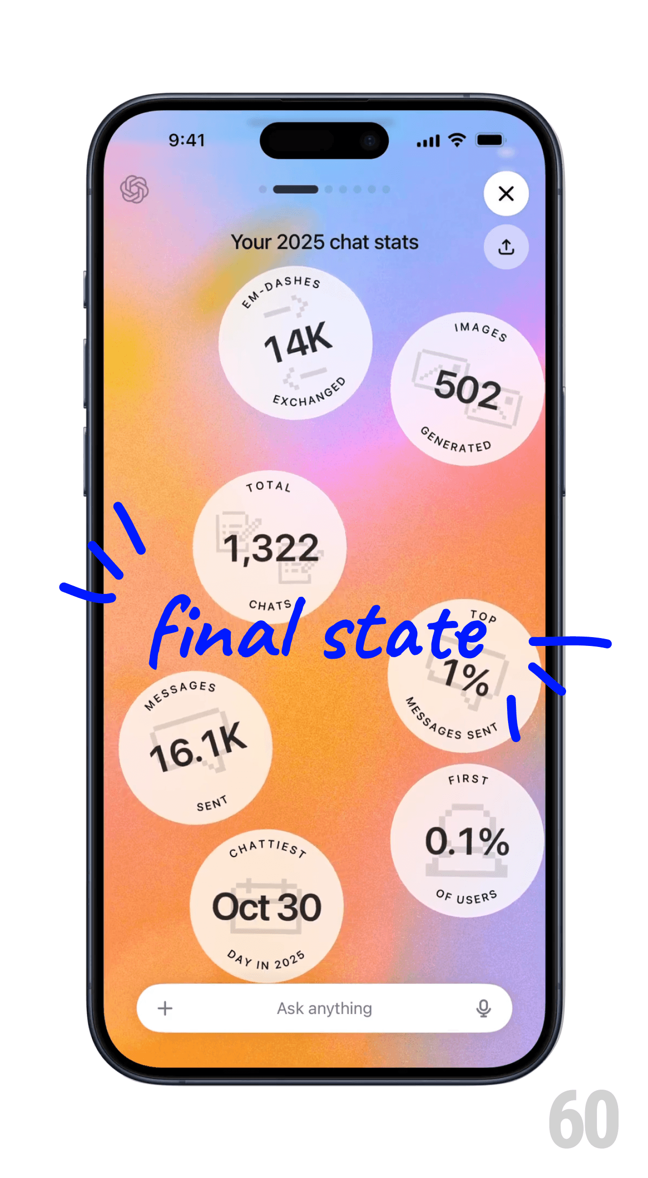 ChatGPT Your Year Chat Stats Flip Animation