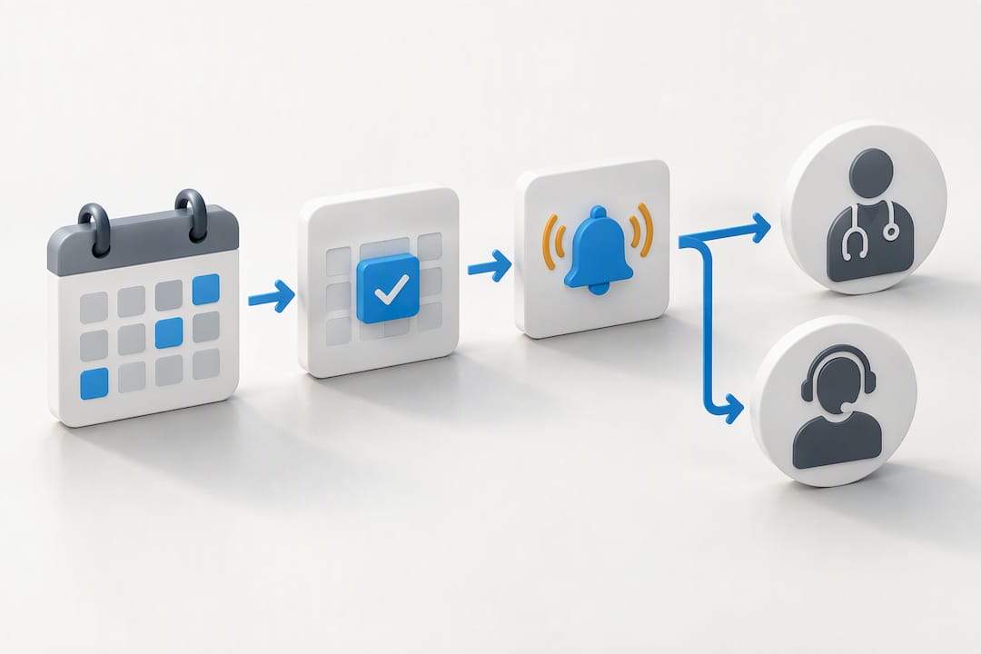 Appointment scheduling and handoff workflow