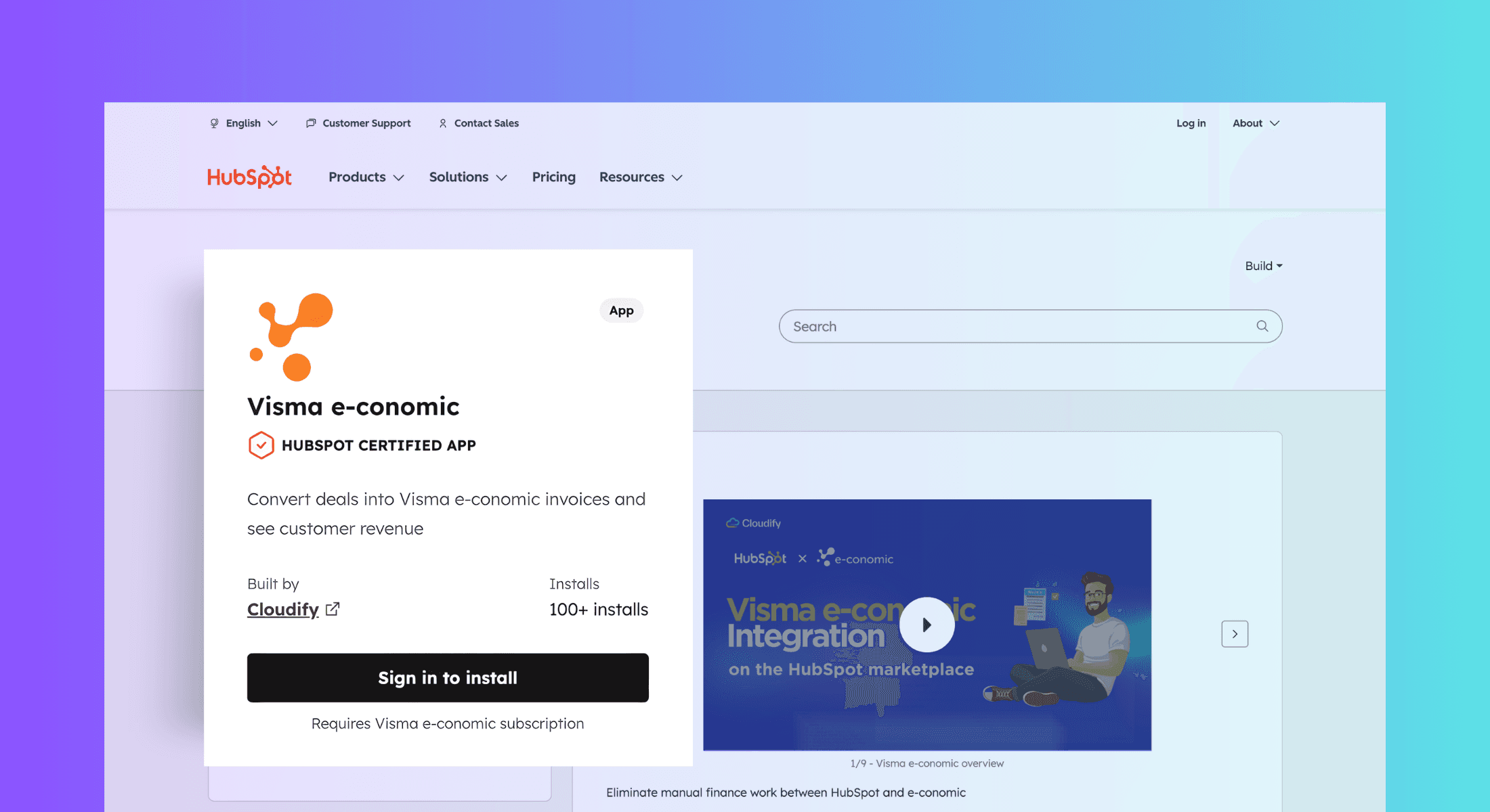  Introducing the Visma e-conomic Sync App by Cloudify in the HubSpot Marketplace