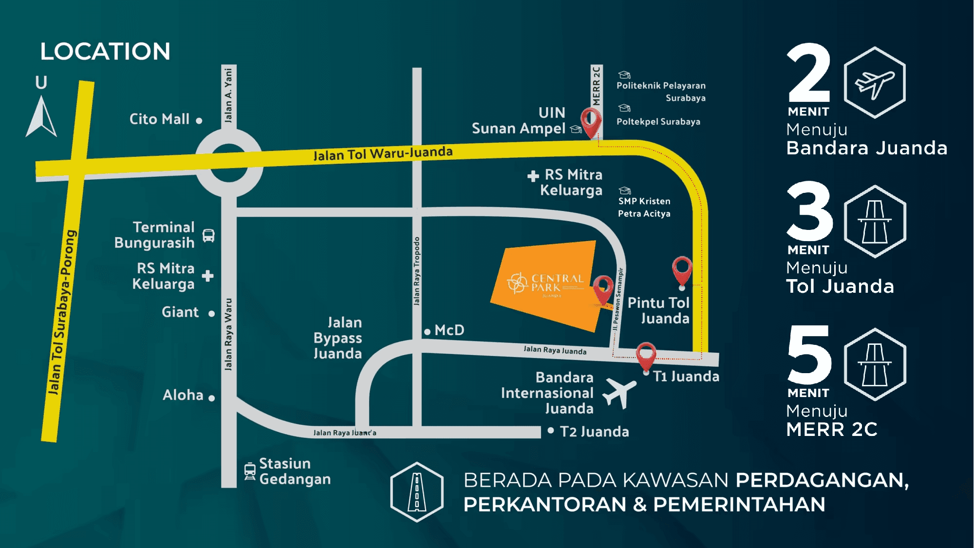 Lokasi Central Park Juanda