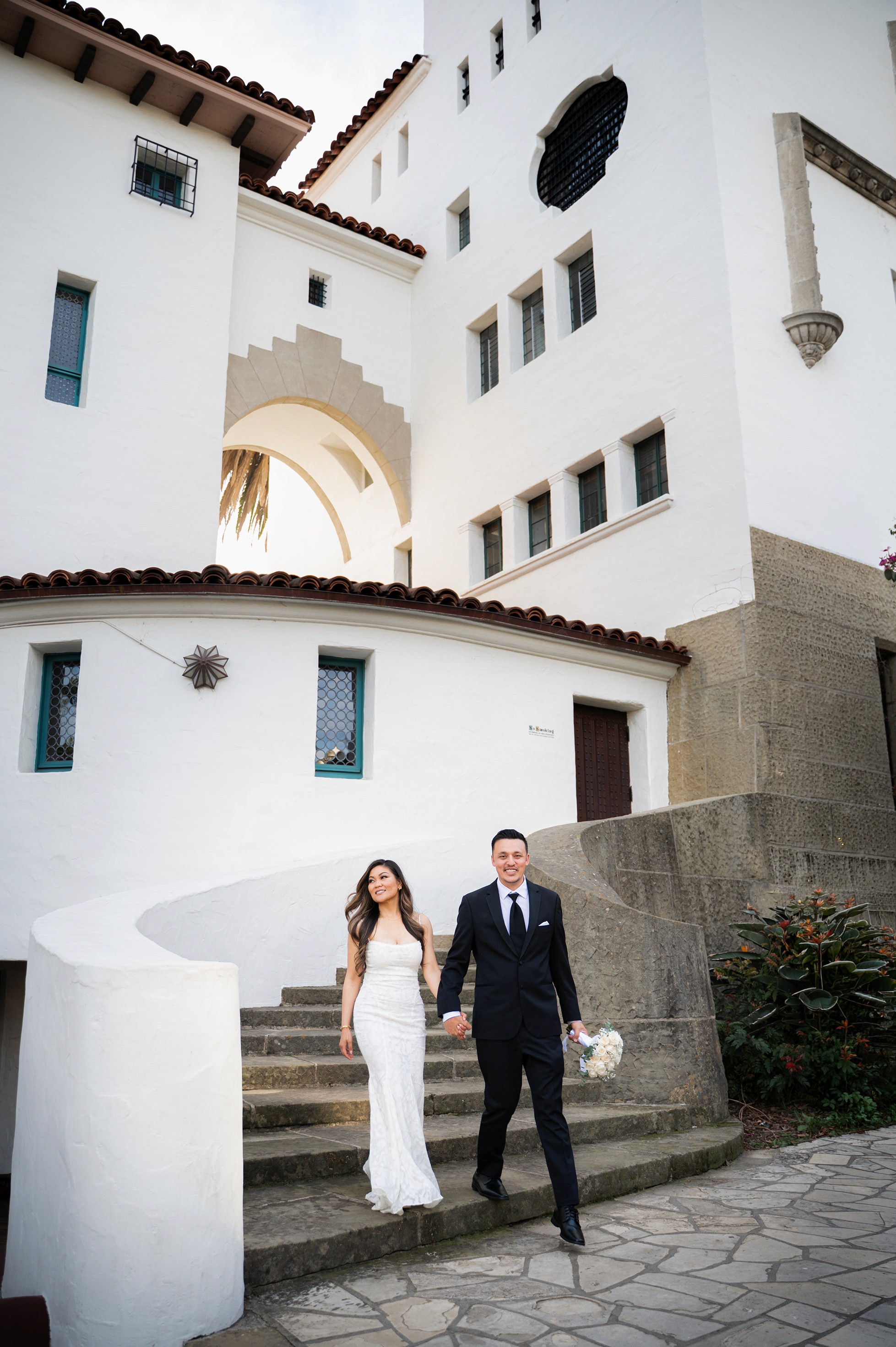 rainy day wedding bride and groom fillmore, CA