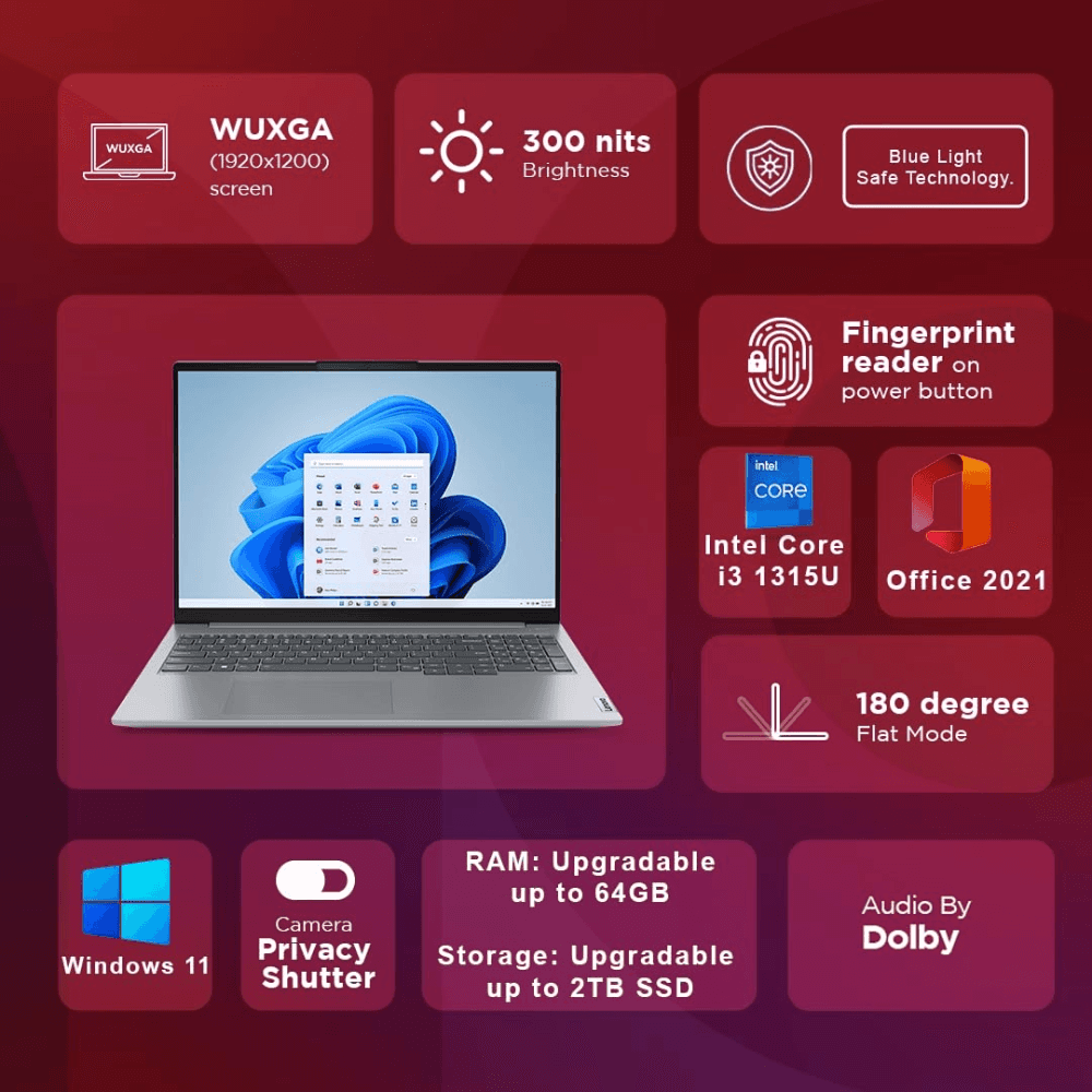 Lenovo ThinkBook 16 Intel 13th Gen Core i3, best student laptop