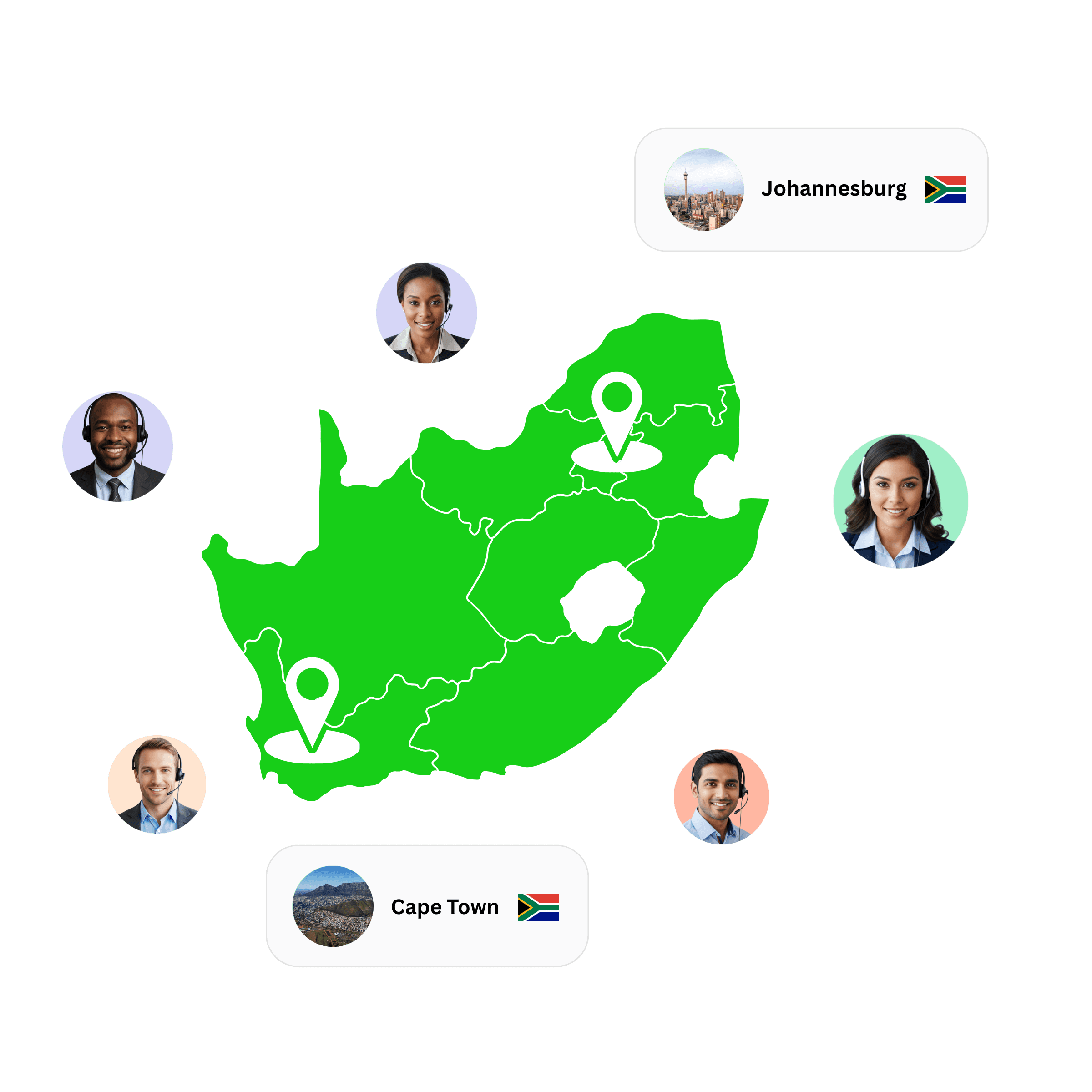 Graphic showing a composition of the app widgets/UI elements