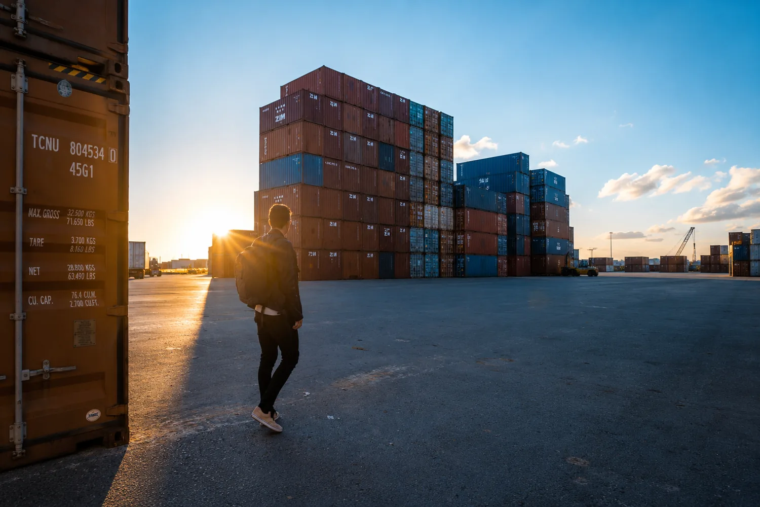 Freight forwarder at a container terminal