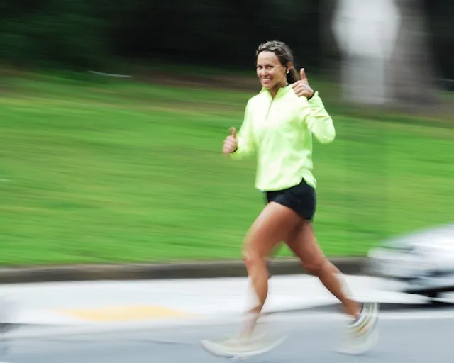 Woman running in the morning