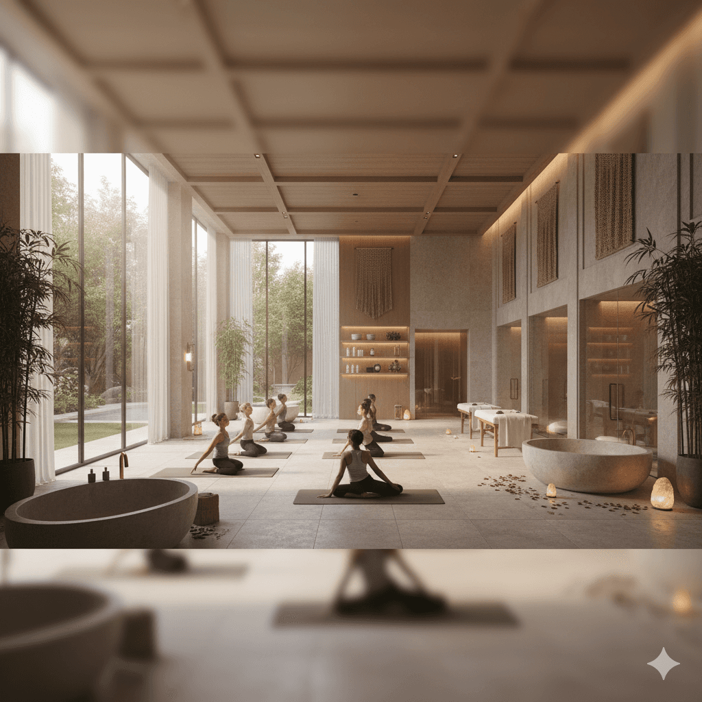 Dedicated wellness area for yoga, spa, and meditation zone in M3M Cosmos Manesar.