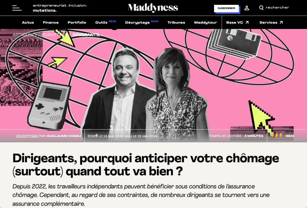 asurance chomage dirigeant maddyness lilycare