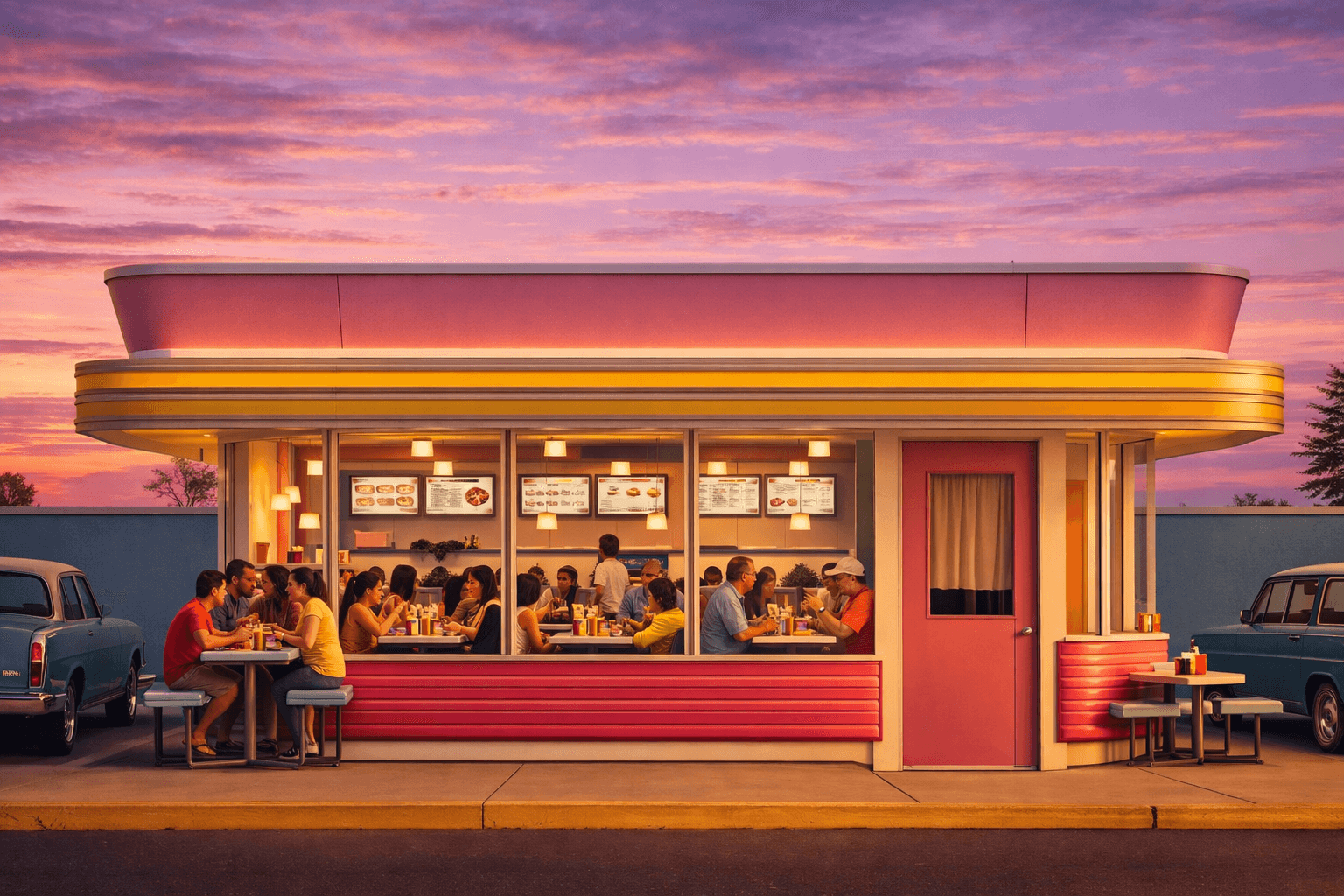 Drone shot of a running track at night