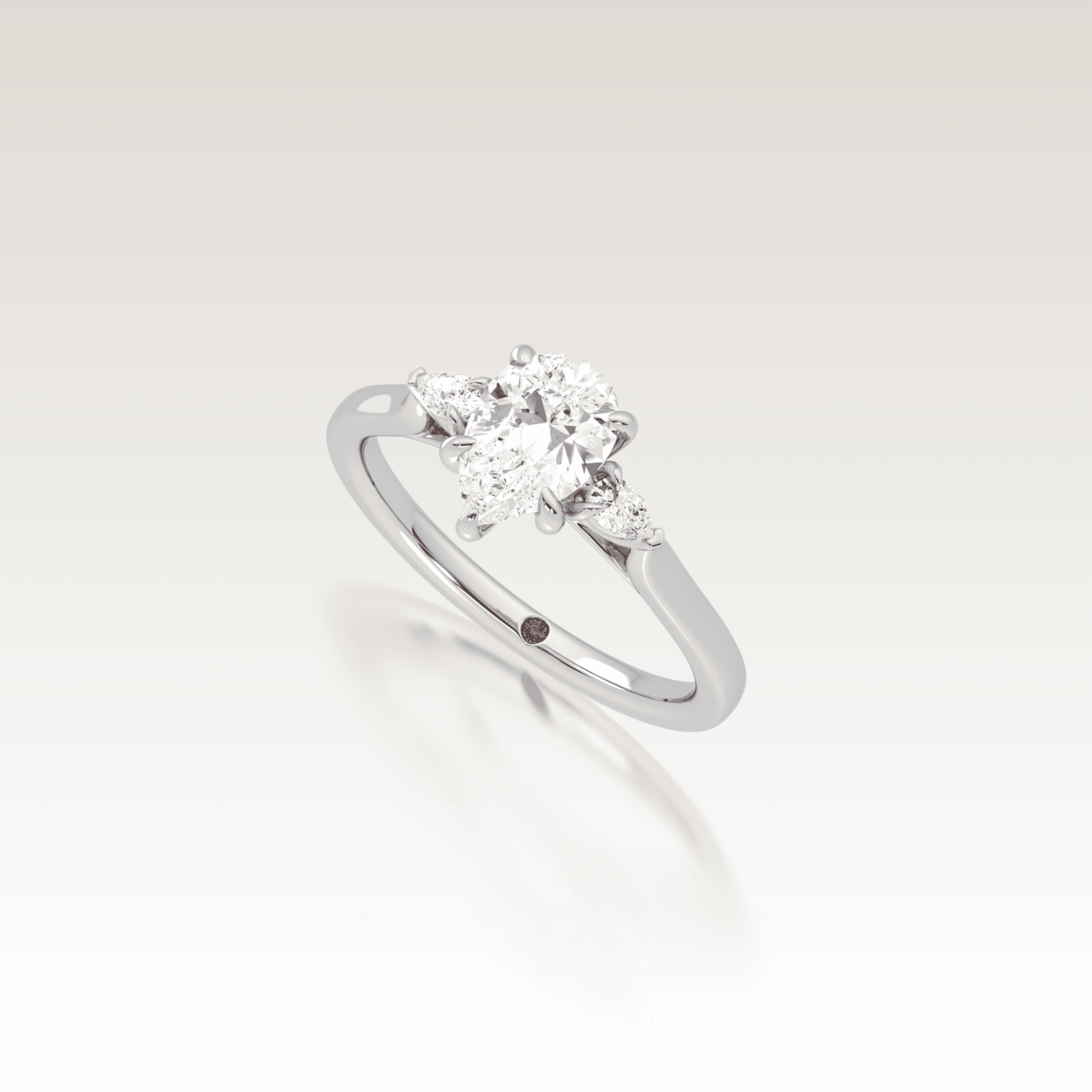 Trio Pear Love Knot Diamond Ring image 4