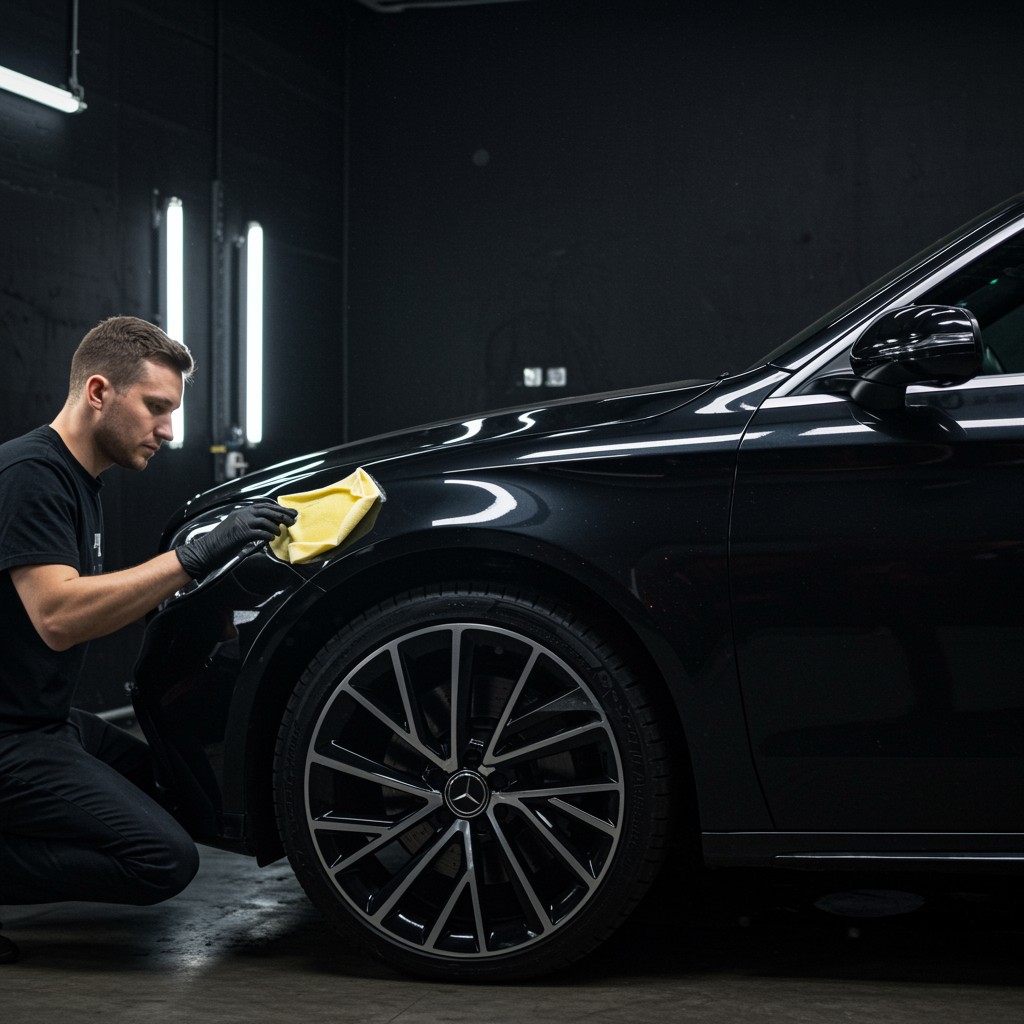 black device with glowing red light