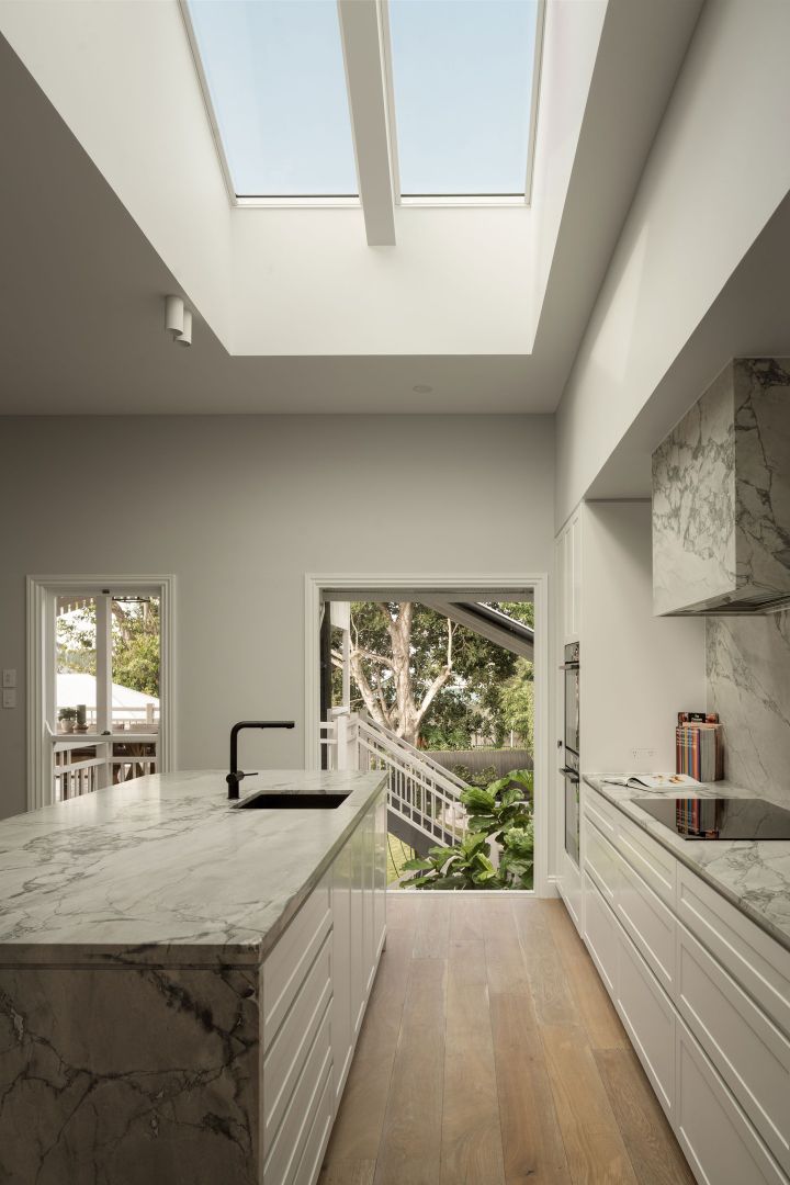 Skylight bringing natural light into the kitchen from above