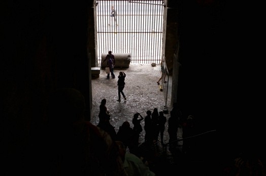 group of people inside a dark space