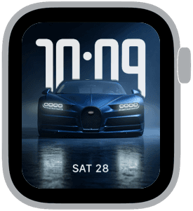 Velocity Club 3D Apple Watch face with bold automotive design and cinematic lighting