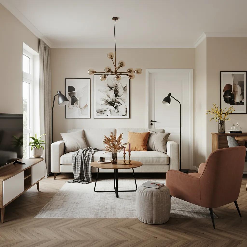 Modern living room interior showcasing the benefits of a whole-home remodel with stylish furniture and natural light