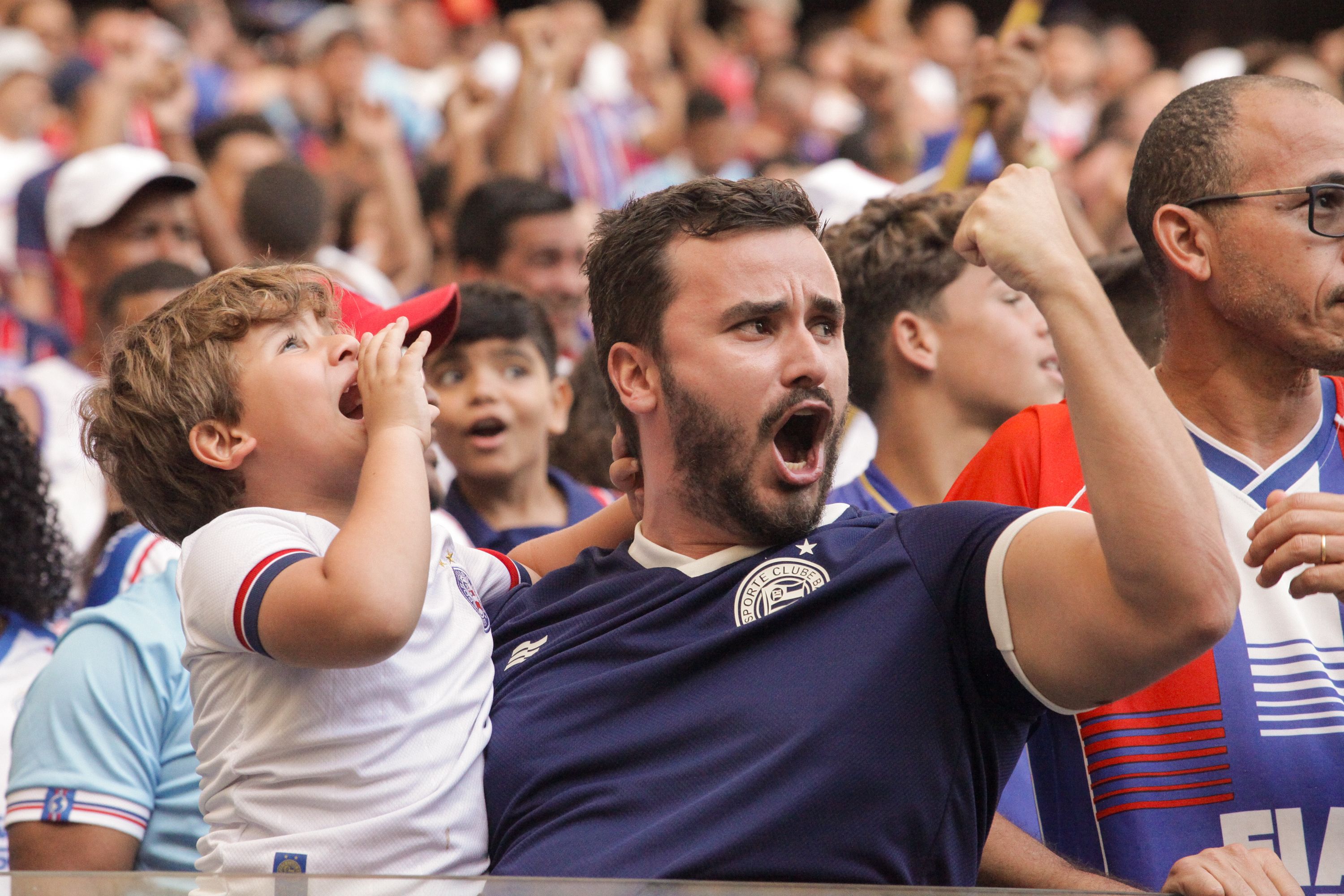 Supporters celebrating in the stands