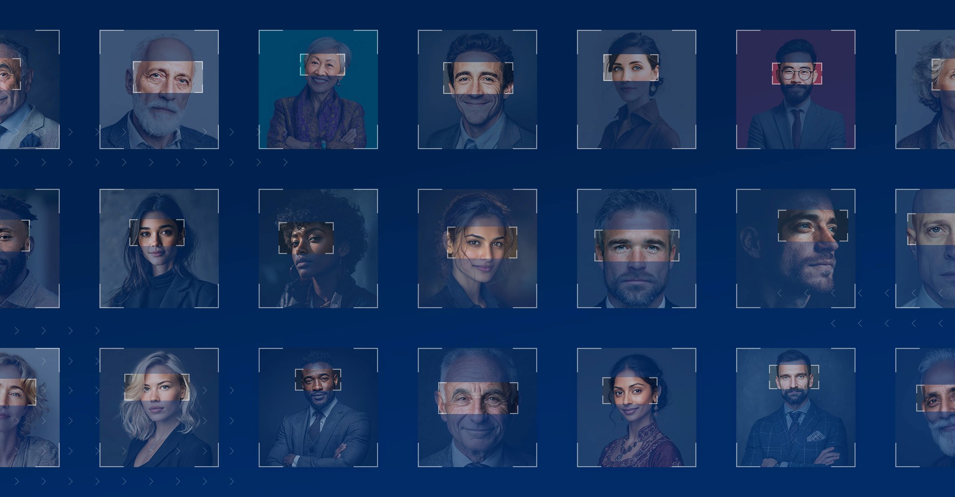 Grid of profiles images being scanned