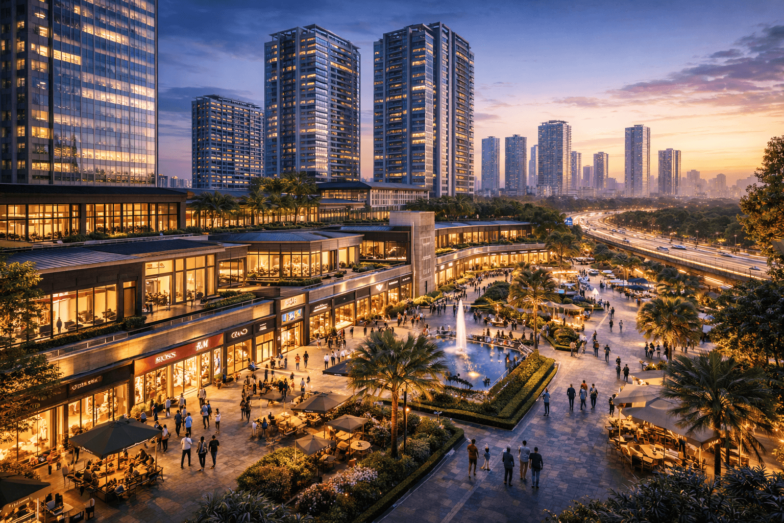 Modern commercial hub in Sector 88 Gurugram featuring premium offices, retail spaces, and vibrant business environment