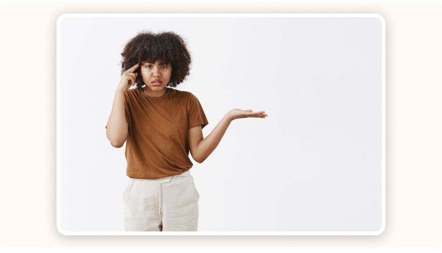 Woman looking hesitant