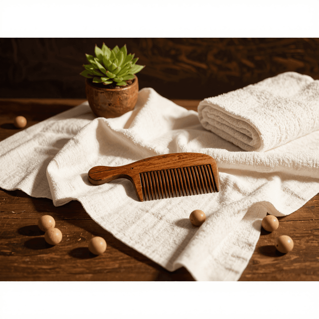 product photography of wooden comb