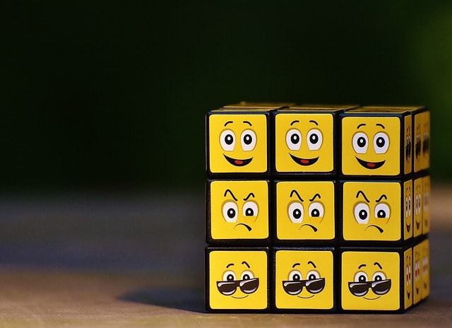 Rubik's cube consisting of smiley faces
