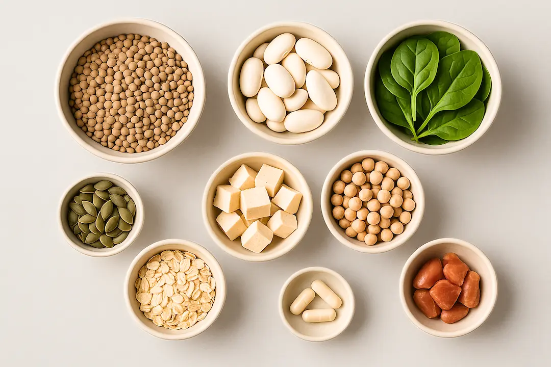 Eisenreiche Nahrung in Schalen