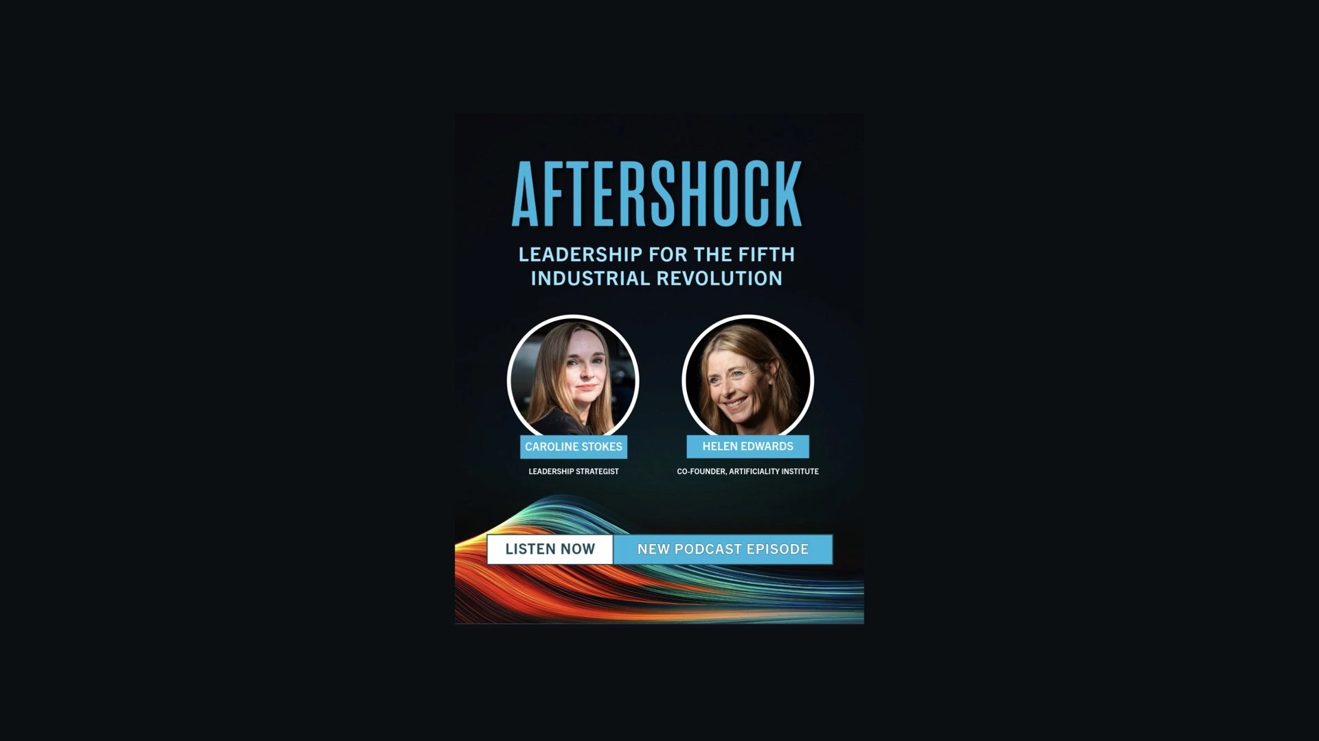 Promo image for Aftershock podcast with Helen Edwards