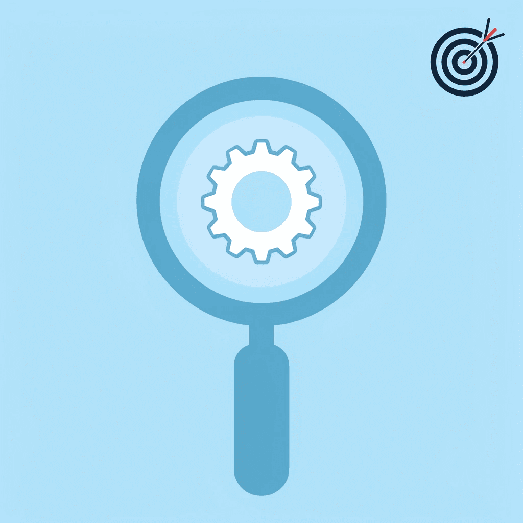 Magnifying glass focusing on a worksheet with skill level indicators