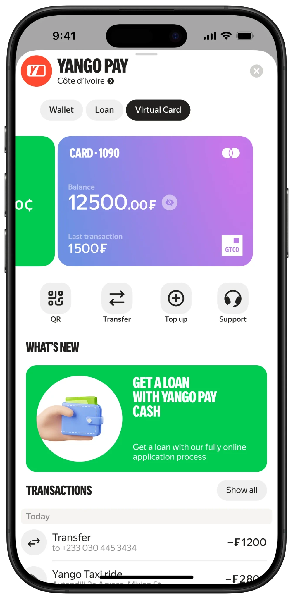 Yango Pay Screen