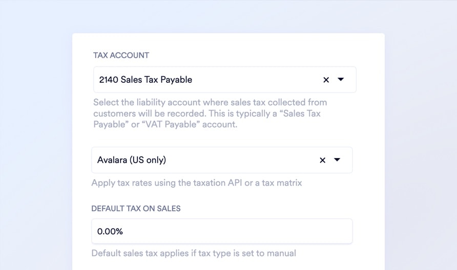 Tax Engine Configuration