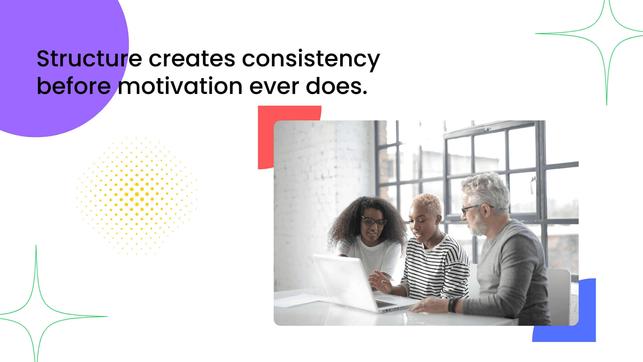 Group session highlights structured systems that drive consistency before motivation kicks in.